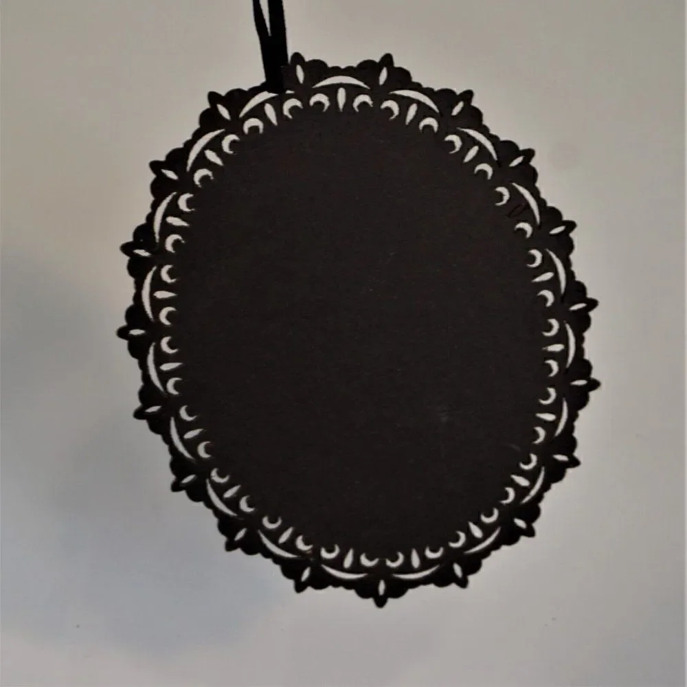 Holiday Halloween Christmas Ornament Black Laser Cut Metallic Shimmer 4.75